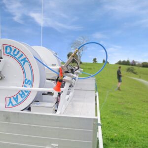 9TBE twin reel spraying unit from Quik Spray on the back of a ute