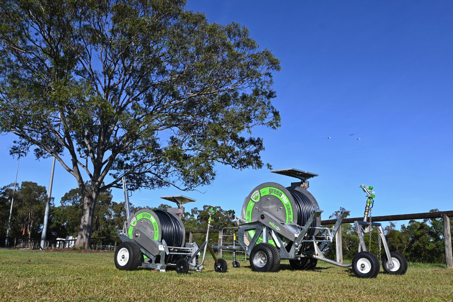 Quik Spray GreenPro Travelling Irrigator in a paddock
