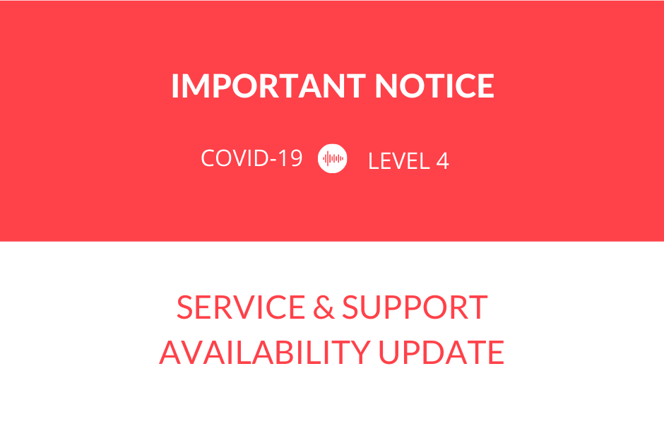 IMPORTANT COVID-19 LEVEL 4 NOTICE