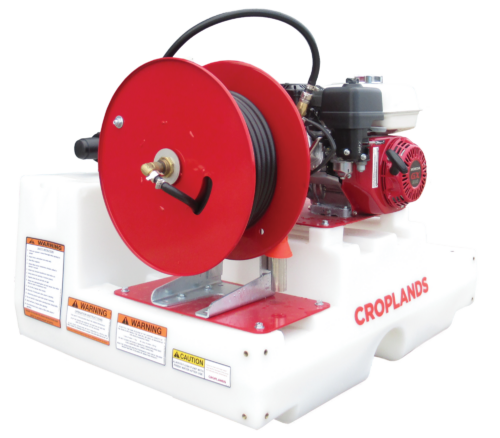Croplands 200l Compact TrayPak model with freestanding tank and manual hose reel