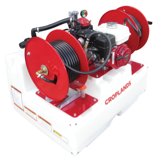 Croplands 300l Compact TrayPak sprayer unit with freestanding tank and twin manual hose reels